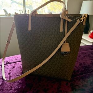 Michael Kors Olive and Tan Tote Bag